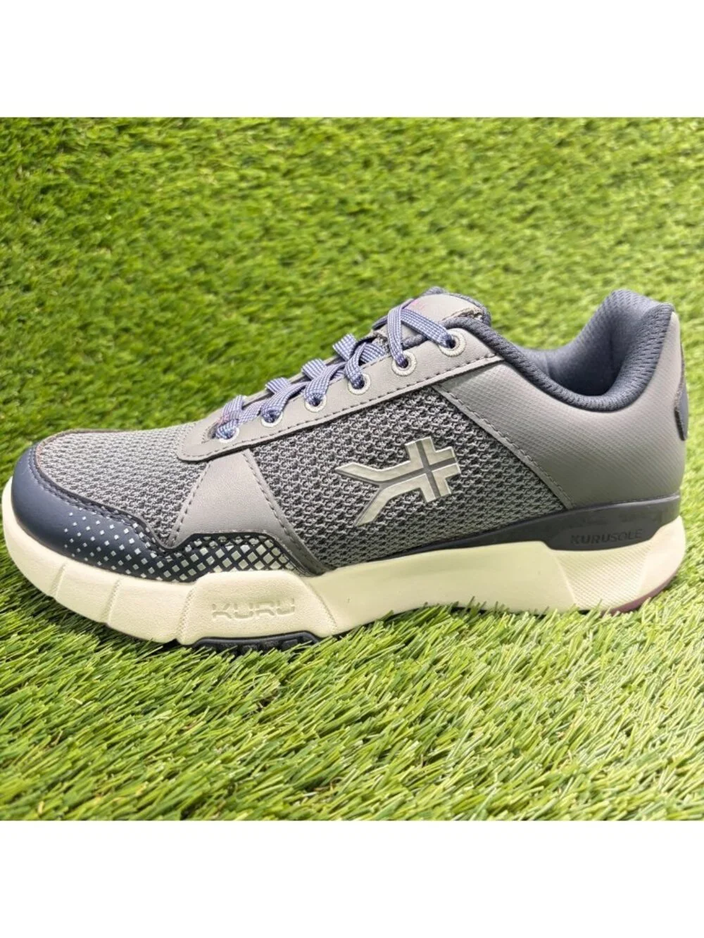 Kuru Quantum 2.0 Women Size 7D Gray Purple White Athletic Running Shoes Sneakers